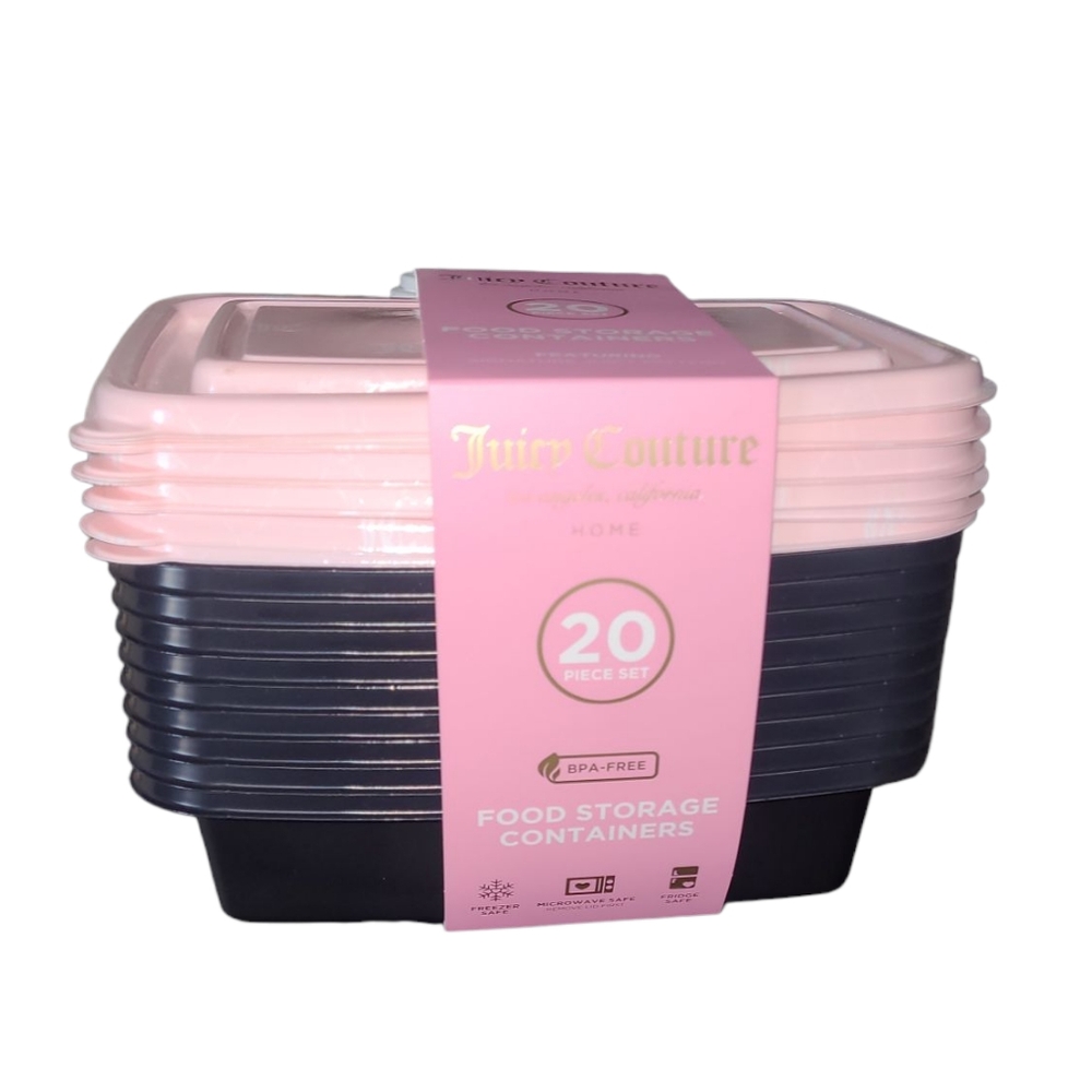 Juicy Couture Pink and Black Food Storage Set